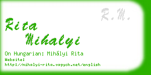 rita mihalyi business card